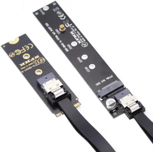Main image of Cablecc NGFF M-Key NVME Male to Female Extension Cable 40cm with SFF-8654 Connector for Mainboard SSD 2280/22110