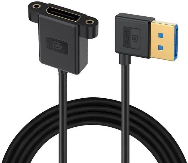 Main image of Cablecc Ultrafine Right Angled DisplayPort 1.4 DP Male to Female Extension Cable 8K 60hz 4K 144hz for Desktop Laptop Monitor Graphics Card 30cm