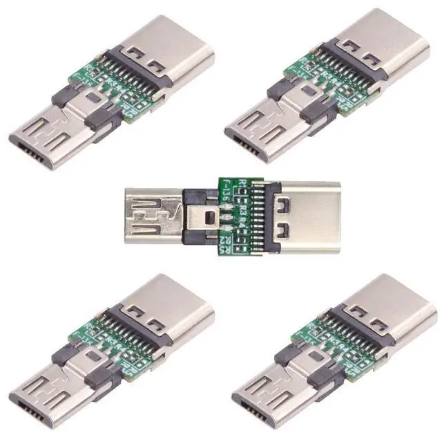Main image of Cablecc 5pcs/lot Micro USB 2.0 5Pin Male Connector to USB Type-C Female Power Data PCBA Adapter for Tablet Phone Laptop