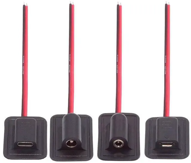 Main image of Cablecc 4pcs/lot Type-C Micro-USB DC 5.5x2.1mm 3.5X1.35mm Power Extension Cable for Backpack Charging Electric Heating Pads