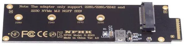 Main image of Cablecc NVMe NGFF M-key 4X to PCI-E Ruler 1U GEN-Z EDSFF Short SSD E1.S Host Carrier Adapter