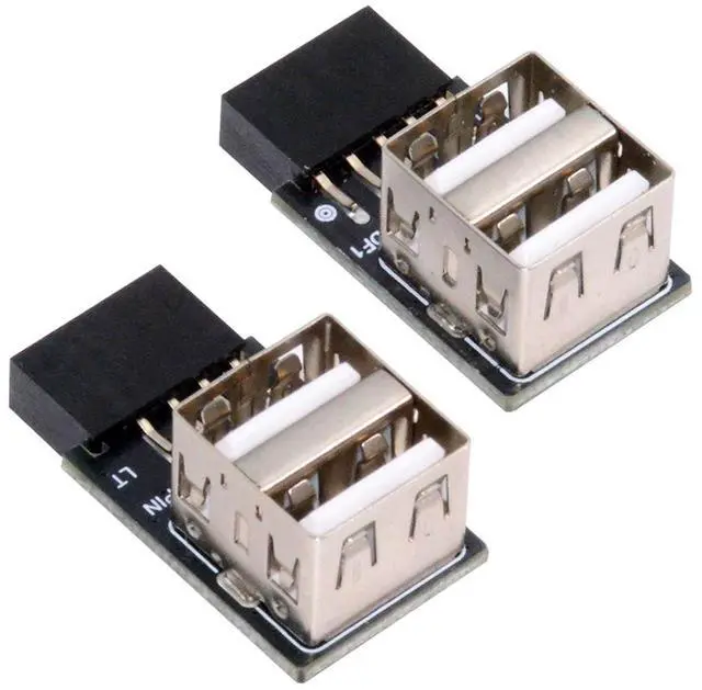 Main image of Cablecc 2pcs/lot 9Pin 10Pin Motherboard Female Header to Dual USB 2.0 Female Adapter Horizontal Type