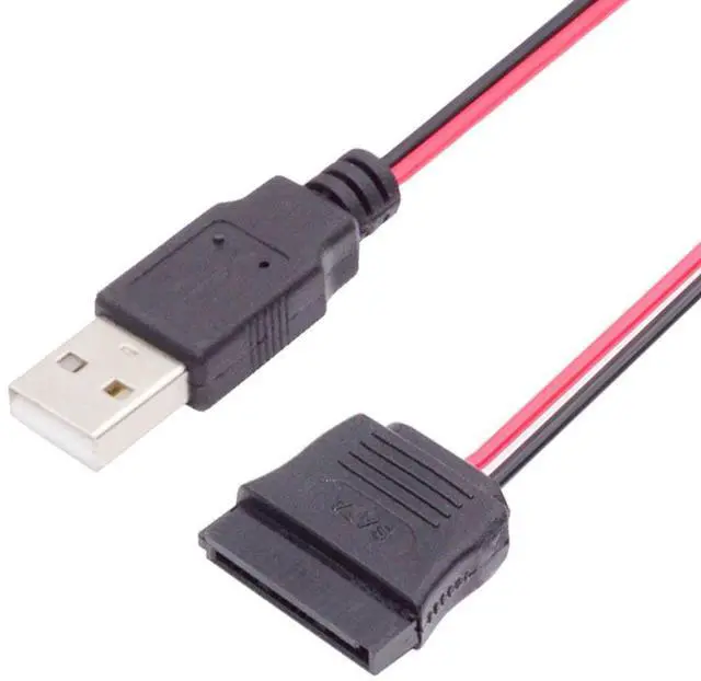 Main image of Cablecc DC 5V Single USB to SATA 15Pin Power Cable for 2.5 inch SATA HDD SSD Disk Driver 5V 2A Max