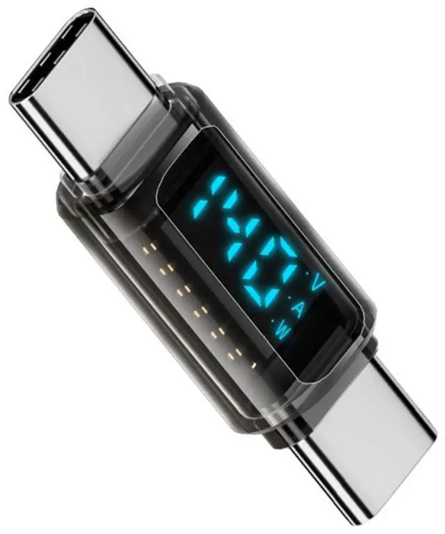Main image of Cablecc Type-C Smart LED Display USB-C Male to Male Extension Adapter USB4.0 40Gbps 140W Current Voltage Monitoring Tester Detector