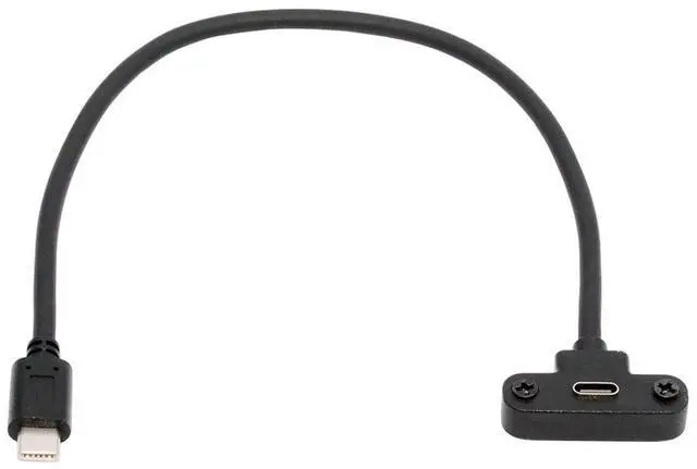 Main image of Cablecc USB-C 480Mbps Type-C Male to Up Angled Female Extension Data Screw Locking Cable for Camera VR