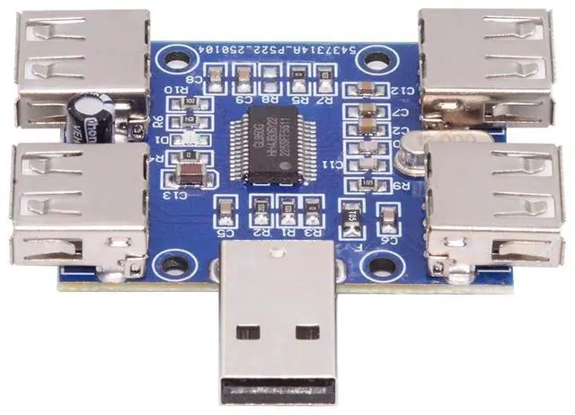 Main image of Cablecc USB 2.0 1-to-4 Four Ports HUB PCBA PCs 4 Devices Type-A Adapter for Keyboard Mouse Scanner Printer