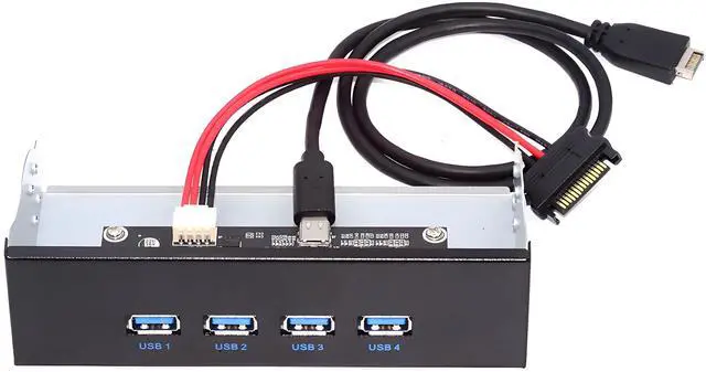 Main image of Cablecc 10Gbps USB 3.1 Type-A HUB 4 Ports Front Panel to Motherboard Type-E Connector Cable 10Gbps for 5.25" CD-ROM Bay Tray