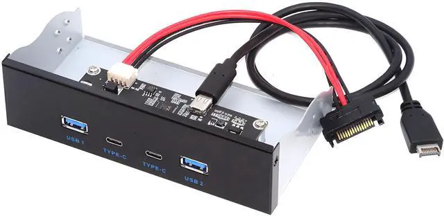 Main image of Cablecc 10Gbps USB 3.1 Type-A & Type-C HUB 4 Ports Front Panel to Motherboard Type-E Connector Cable 10Gbps for 5.25" CD-ROM Bay Tray