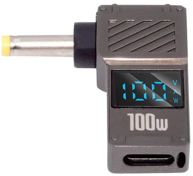 Main image of Cablecc Type-C USB-C Input to DC 4.0x1.7mm Jack Smart LED Display 100W Output Power 20V 5A PD Charge 65W Adapter for Laptop