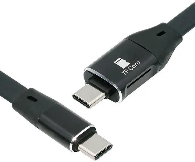 Main image of Cablecc Type-C USB-C Male to Male USB 3.1 10Gbps & TF Micro-SD Card Reader Flat Slim FPC Data Cable for Laptop Phone