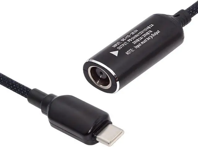 Main image of Cablecc DC Jack 7.9x5.4mm Input to USB-C Type-C Power 140W Smart LED Display Charge Cable for Laptop Phone PD9V/5V/20V/7A