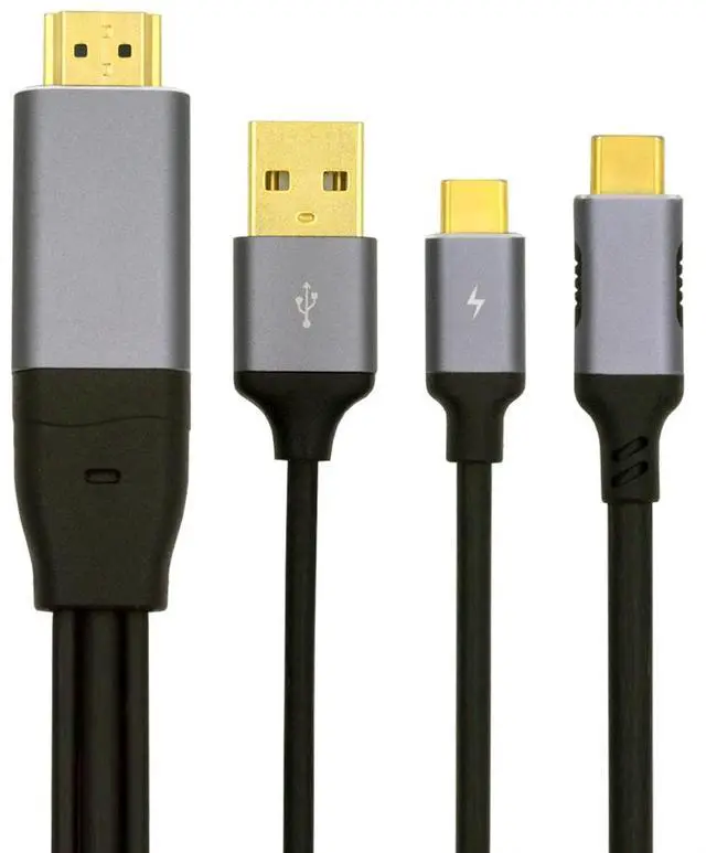 Main image of Cablecc Reversed HDMI 4K Source to Type C USB-C Touch Screen Displays Male HDTV Cable for Laptop Monitor 2.0m