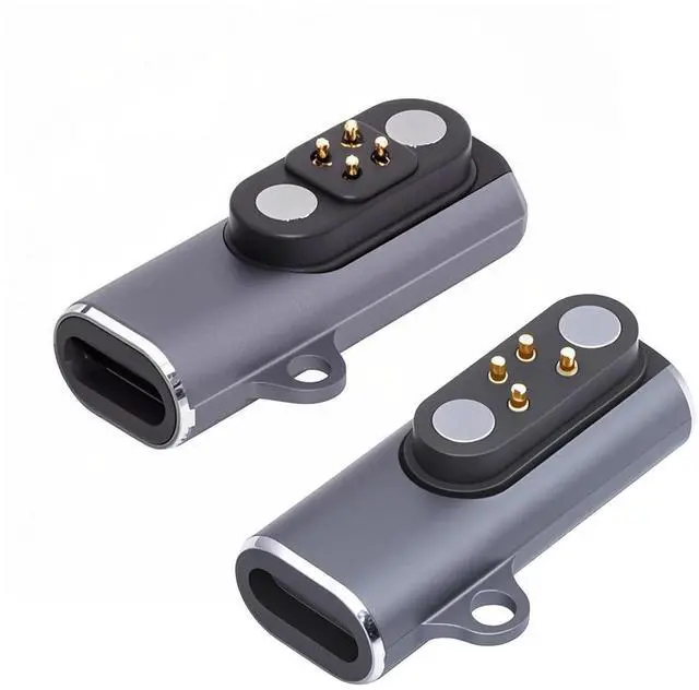 Main image of Cablecc 2pcs/lot Magnetic Charging Adapter USB Type-C to Pitch 2.5mm with 4-Pin Terraced Square Contacts Compatible with Bone Conduction Headphone