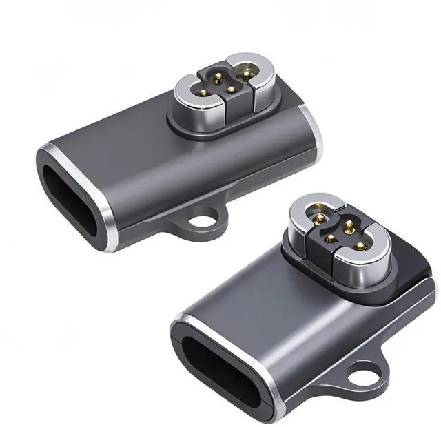 Main image of Cablecc 2pcs/lot Magnetic Charging Adapter USB Type-C to 4-Pin Horizontal Vertical Rhomboid Contacts Compatible with Bone Conduction Headphone S70
