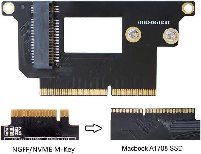 Alt view image 5 of 6 - Cablecc M.2 NGFF M-Key NVME SSD Convert Card fit for Macbook Pro  2016 2017 13" A1708 A1707 A1706