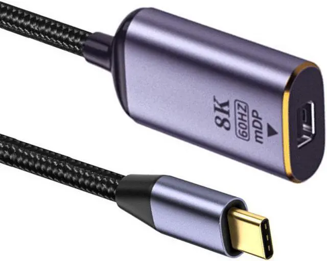 Main image of Cablecc USB4 USB-C Type-C Source to MINI Displayport MINI-DP Female Cable Display 8K 60HZ UHD 4K Monitor Displays