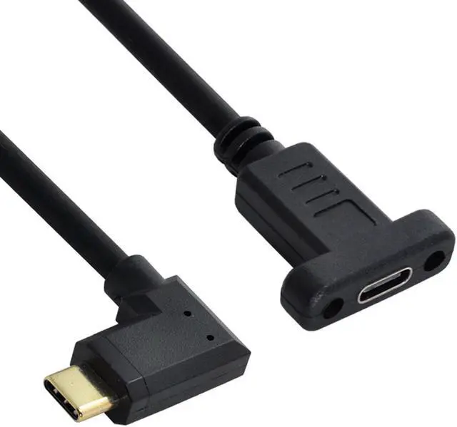 Main image of KAIBOXIXI 90 Degree Left & Right Angled USB-C USB 3.1 Type C Male to Female Extension Data Cable 30cm