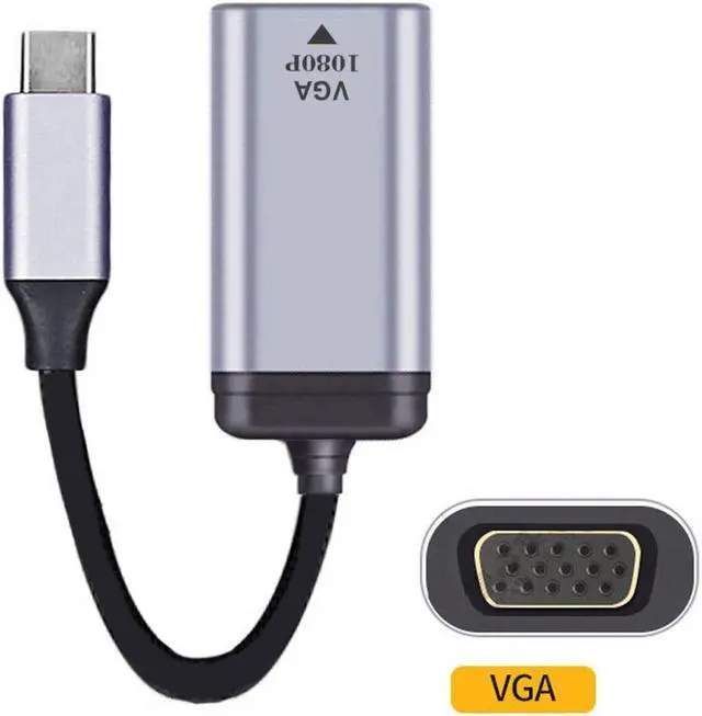 Alt view image 7 of 7 - KAIBOXIXI USB-C Type C to VGA Cable Monitor Adapter 1080p 60hz for Tablet & Phone & Laptop