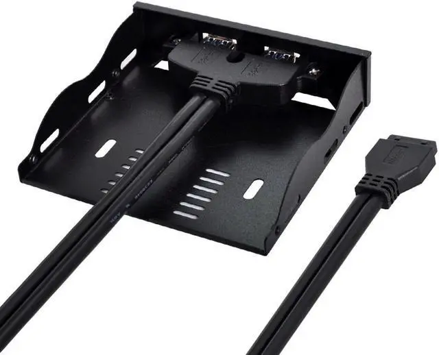 Alt view image 3 of 7 - KAIBOXIXI USB 3.0 Dual Port Front Panel to Motherboard 20Pin Connector Cable for PC 3.5" Floppy Bay