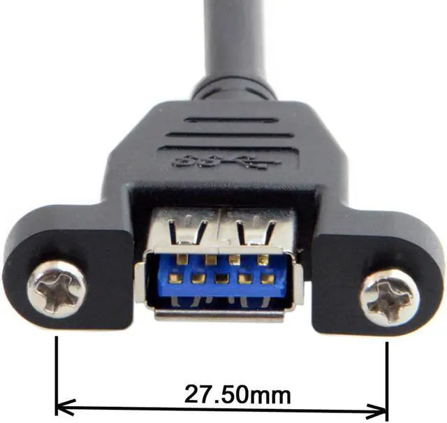 Alt view image 7 of 7 - KAIBOXIXI USB 3.0 Single Port A Female Screw Mount Type to Up Angled Motherboard 20pin Header Cable 90 Degree