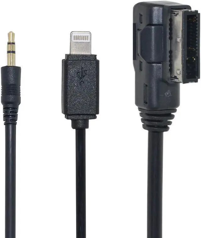Main image of Cablecc Media In AMI MDI to Stereo 3.5mm Audio & iPhone 6 & Plus Aux Adapter Cable For Car VW AUDI 2014 A4 A6 Q5 Q7