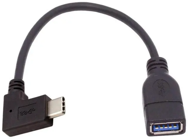 Main image of Cablecc CY UC-200-RI Right Angled 90 Degree USB-C Type-C to USB 2.0 Female OTG Cable for Cell Phone TabletLaptop Black