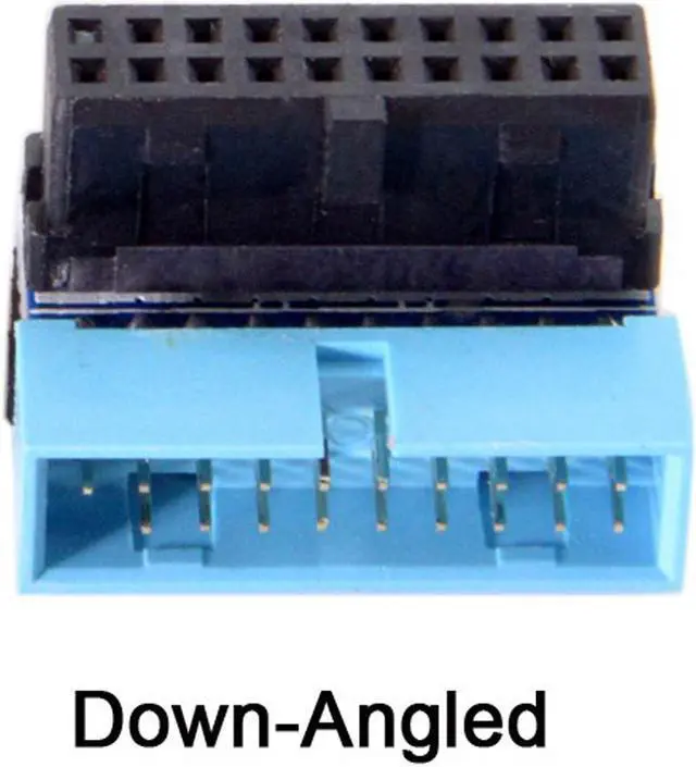 Alt view image 7 of 7 - Cablecc USB 3.0 20pin Male to Female Extension Adapter  Down Angled 90 Degree for Motherboard Mainboard