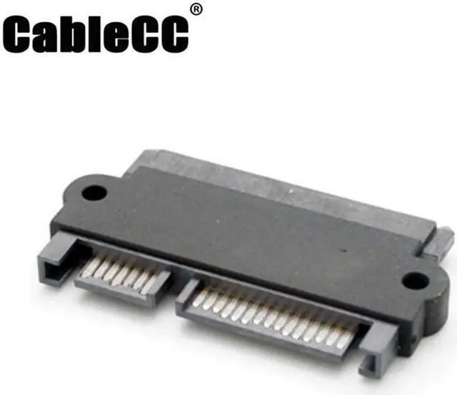 Main image of Cablecc  3.5" & 2.5inch SATA 22Pin 7+15 Male to SATA 22P 7+15 Female extension convertor adapter with screw holes