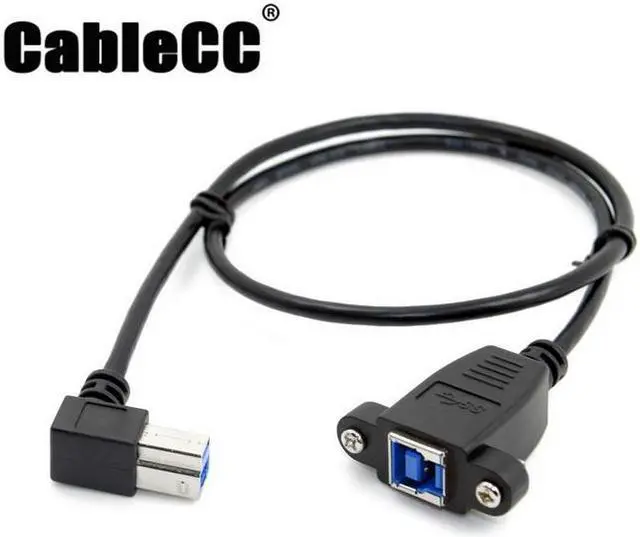 Main image of Cablecc USB 3.0 Back Panel Mount B Type Female To Right Angled 90 Degree B Type Male Extension cable 0.5m