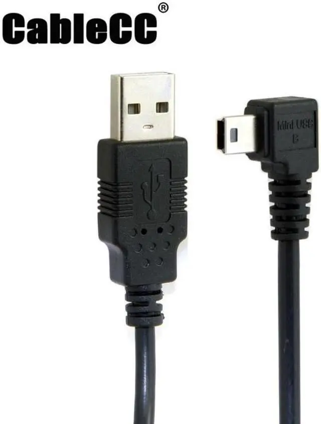 Main image of Cablecc 5pin Mini USB type Male Left Angled 90 degree to USB 2.0 male data charge cable 50cm