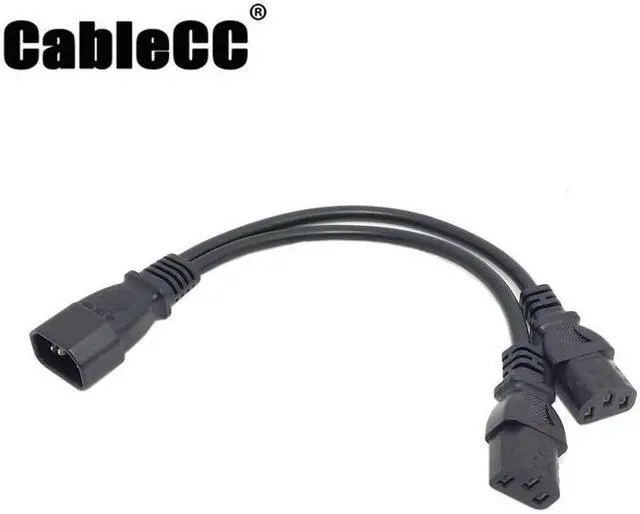 Main image of Cablecc  Single C14 to Dual C13 5-13R Short Power Y Type Splitter Adapter Cable Cord
