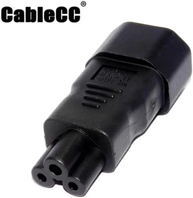 Main image of Cablecc  IEC 320 Adapter 3 Poles Socket C14 to Cloverleaf Plug Micky C5 Straight Extension Power Adapter