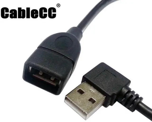 Main image of Cablecc 480M USB 2.0 Left Angled 90 degree A type male to Female extension cable 40cm
