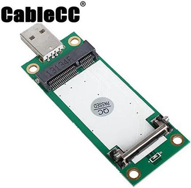 Main image of Cablecc Mini PCI-E Wireless WWAN to USB Adapter Card with SIM Card Slot Module Testing Tools