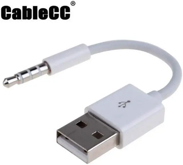 Main image of Cablecc  3.5mm Male Audio AUX to USB 2.0 A Male adapter Charge Cable for Apple iPod Shuffle 4th Gen