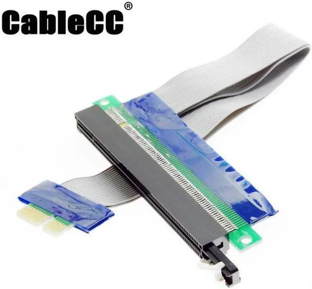 Main image of Cablecc PCI-E Express 1x to 16x Extension Flex Cable Extender Converter Riser Card Adapter 20cm