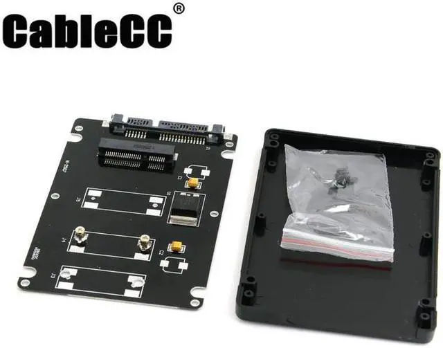 Main image of Cablecc  Mini PCI-E mSATA SSD to 2.5" SATA Hard Disk Enclosure Case Converter Adapter for Intel Samsung Asus Black