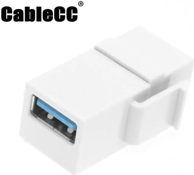 Main image of Cablecc USB 3.0 A Female to A Female Extension Keystone Jack Coupler Adapter for Wall Plate Panel USB Cable