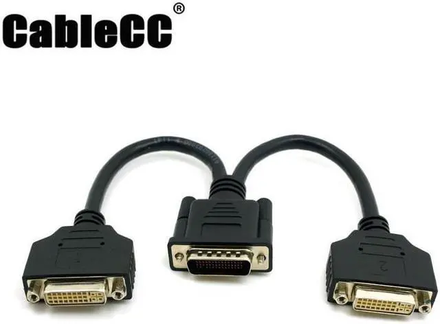 Main image of Cablecc DMS-59 Male to Dual DVI 24+5 Female Female Splitter Extension Cable for Graphics Cards & Monitor