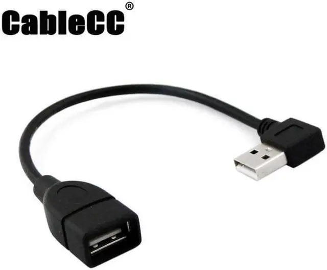Main image of Cablecc 90D right Angled USB 2.0 A Male - USB Female cable 20cm