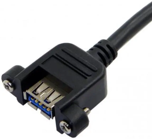 Alt view image 4 of 5 - Cablecc USB 3.0 Single Port A Female Screw Mount Type to Up Angled Motherboard 20pin Header Cable 25cm