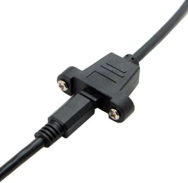 Alt view image 5 of 7 - Chenyang Cable 3m Micro USB 5Pin Male to Female Extension Panel Mount Type Cable with Screws