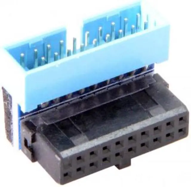 Alt view image 3 of 3 - Xiwai USB 3.0 20pin Male to Female Extension Adapter Up  Angled 90 Degree for Motherboard Mainboard