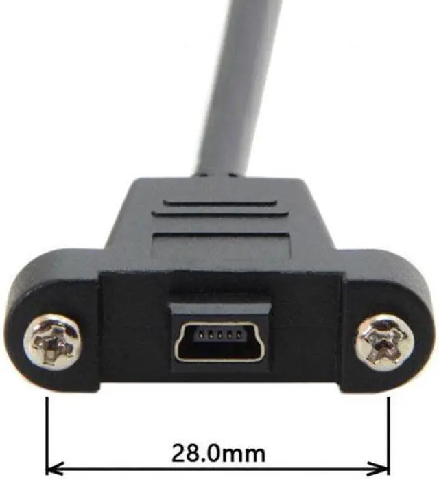 Main image of CYSM Panel Mount Type Mini USB 5Pin Male to Female Extension Adapter Cable with Screws 50cm