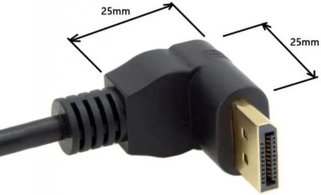 Alt view image 3 of 3 - Chenyang DisplayPort Display Port Male to Female 90 Degree Up  Angled Extension Cable