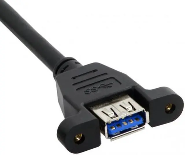 Alt view image 4 of 6 - Xiwai USB 3.0 Single Port A Female Screw Mount Type to Down Angled Motherboard 20pin Header Cable 90 Degree