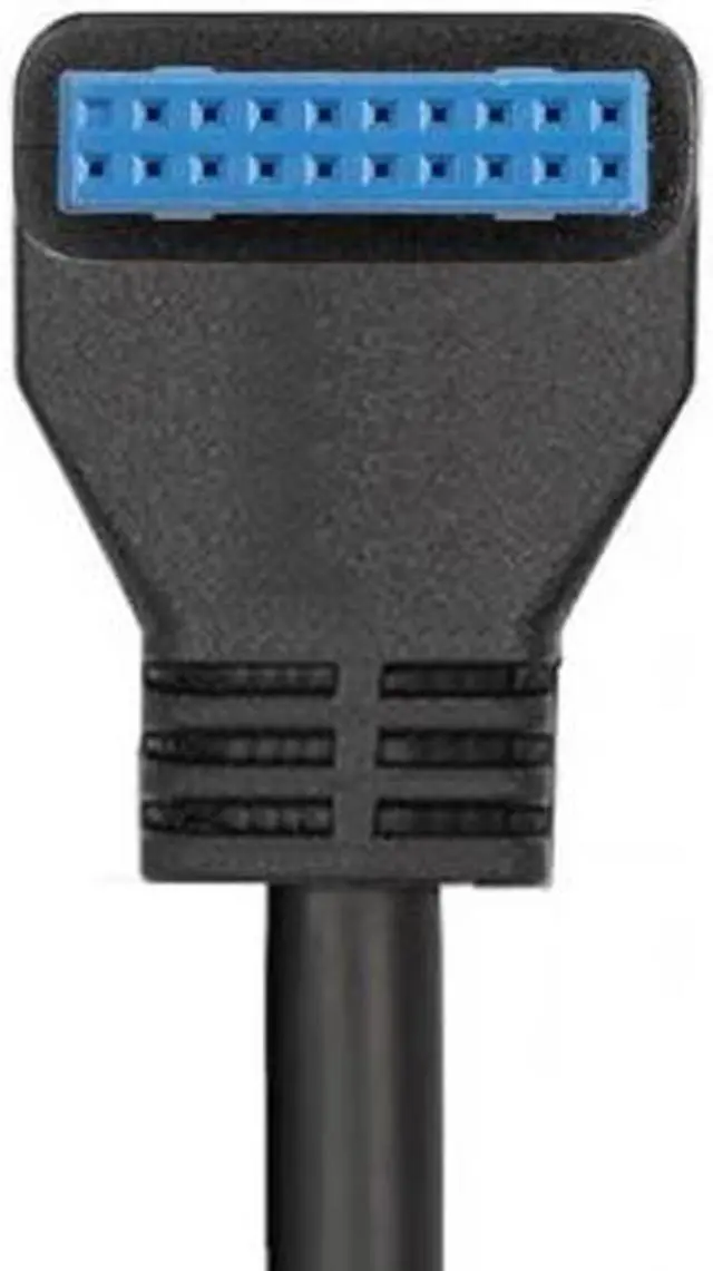 Alt view image 3 of 6 - Xiwai USB 3.0 Single Port A Female Screw Mount Type to Down Angled Motherboard 20pin Header Cable 90 Degree