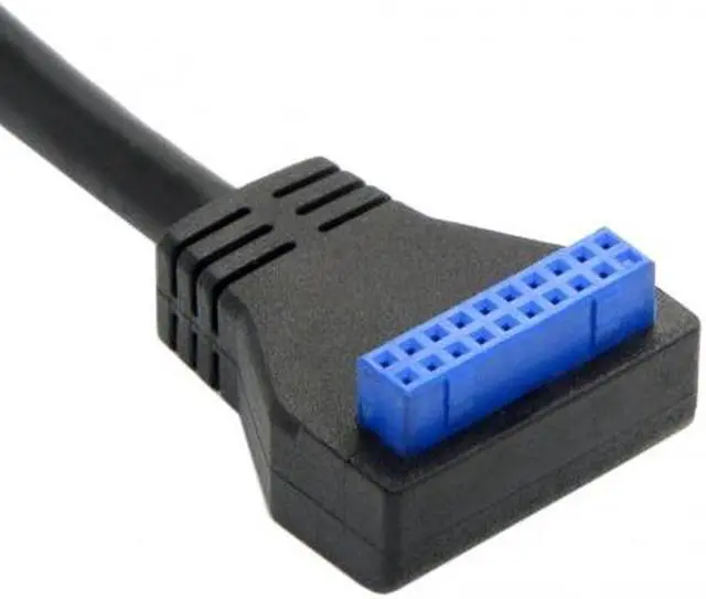 Alt view image 5 of 6 - Xiwai USB 3.0 Single Port A Female Screw Mount Type to Down Angled Motherboard 20pin Header Cable 90 Degree