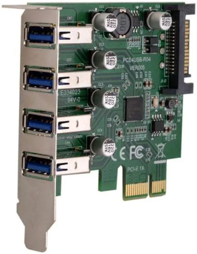 Alt view image 3 of 7 - Chenyang Cable Low Profile 4 Ports PCI-E to USB 3.0 HUB PCI Express Expansion Card Adapter 5Gbps for Motherboard
