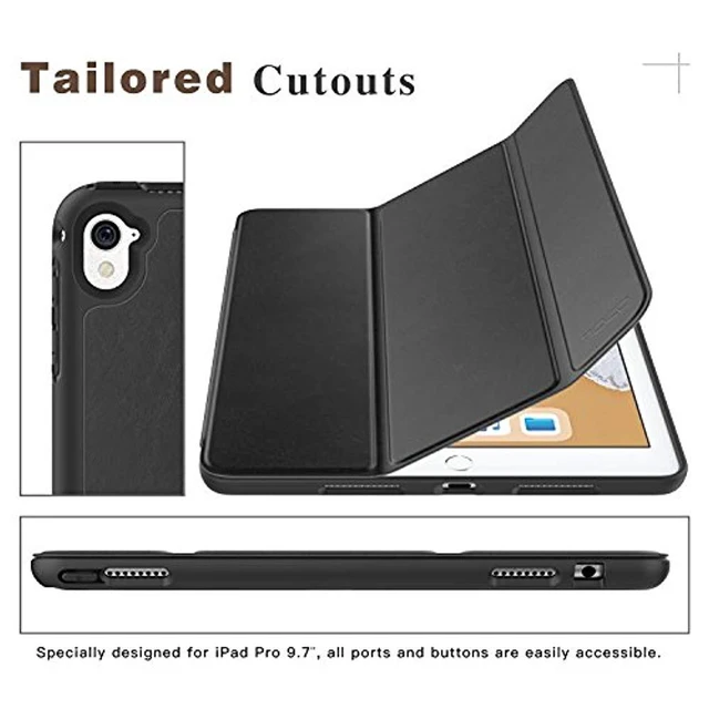 Alt view image 7 of 7 - Case for iPad 9.7 2018 with Apple Pencil Holder - Slim Lightweight Smart Shell Stand Cover Case with Auto Wake/Sleep for Apple iPad 9.7 Inch 2018 Released Tablet (A1893/A1954), Black